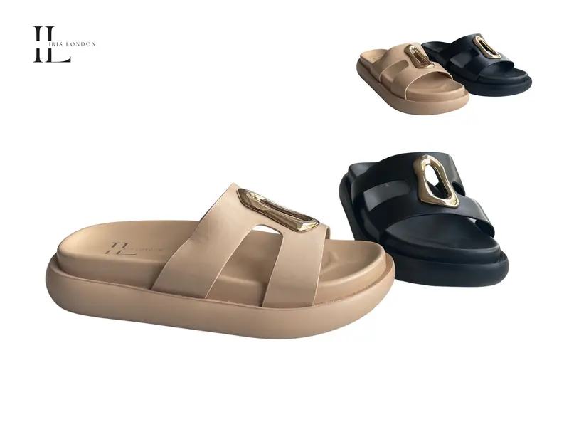 Pewter - Wholesale metallic sandal by Iris London